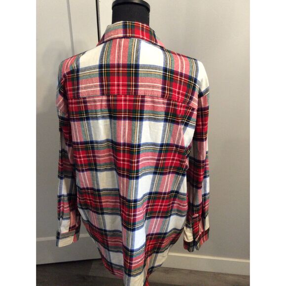 Old Navy Plaid Boysfriend Shirt Comfy Large L Button Front Womens - Picture 2 of 4